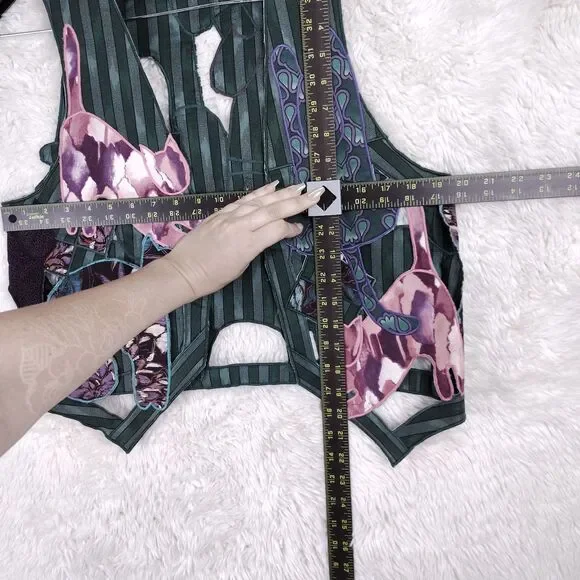 Handmade Patchwork Cat Vest Cutout Quilt Colorful Cats - Picture 5 of 9